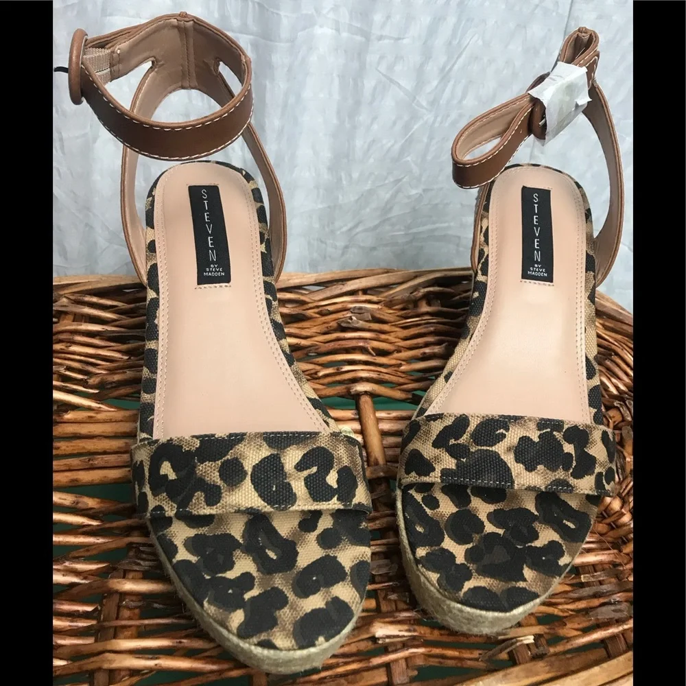 STEVE MADDEN Wedge Kippie Animal Print Espadrille 10